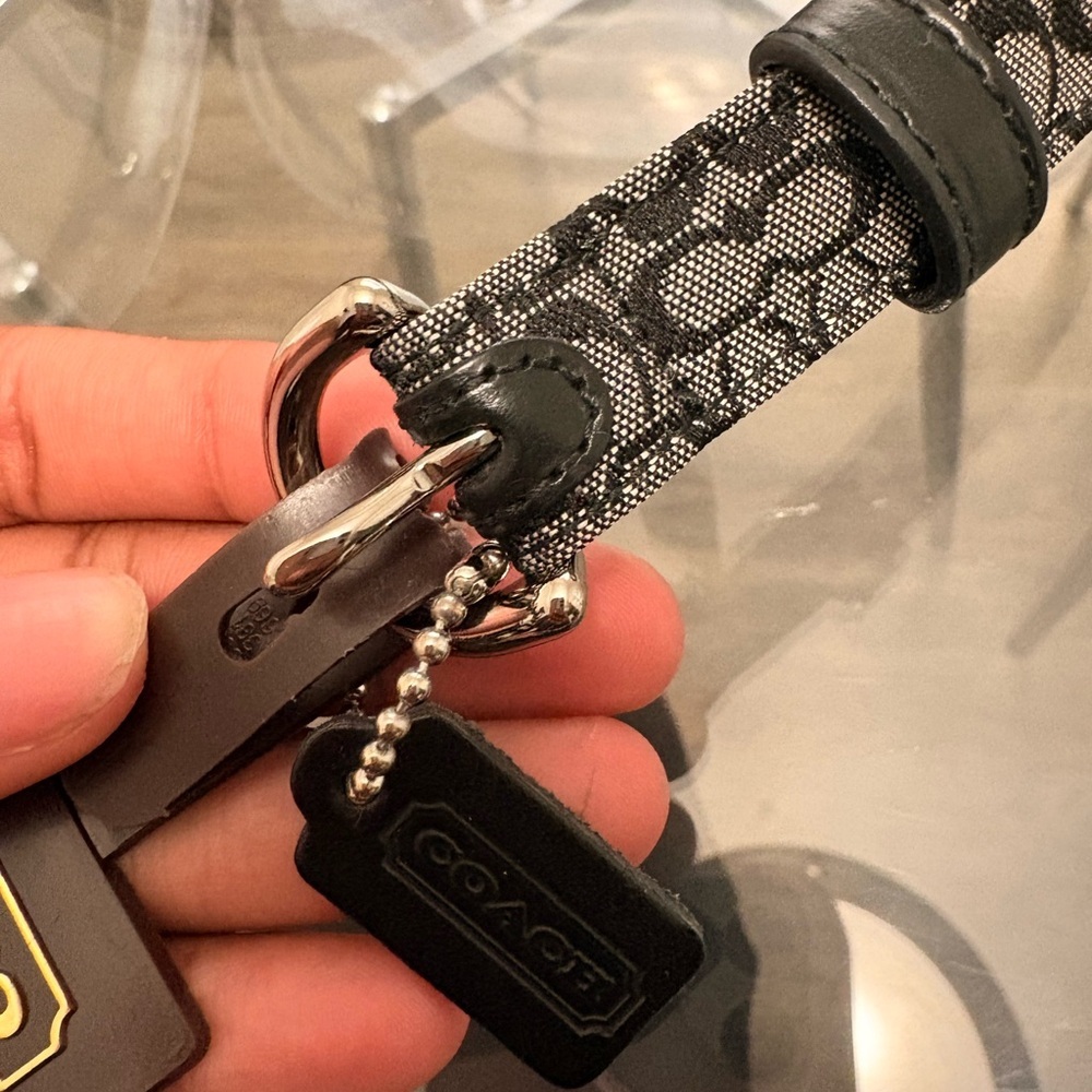 Coach Signature Black and Gray Women's Belt - Picture 2 of 4